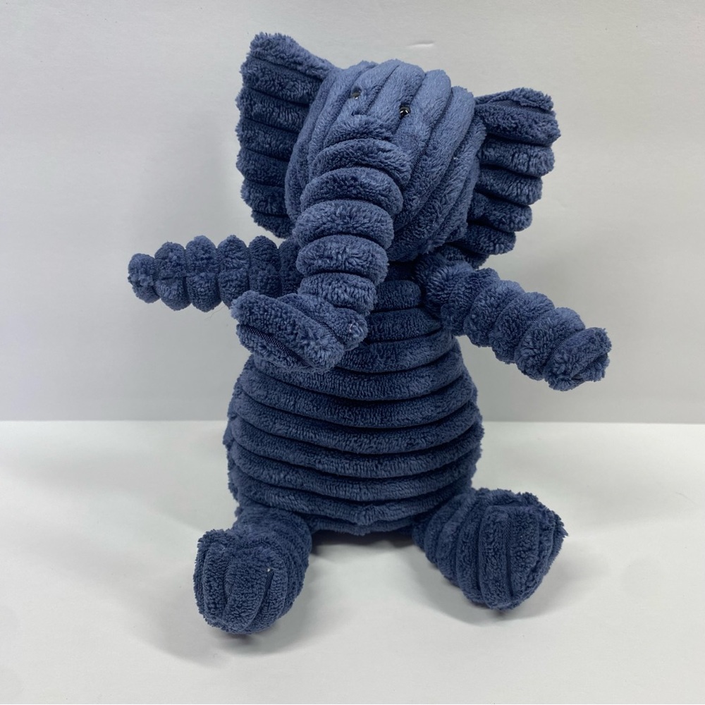 Jellycat London Cordy Roy Blue Elephant Bean Bag Plush Stuffed Animal